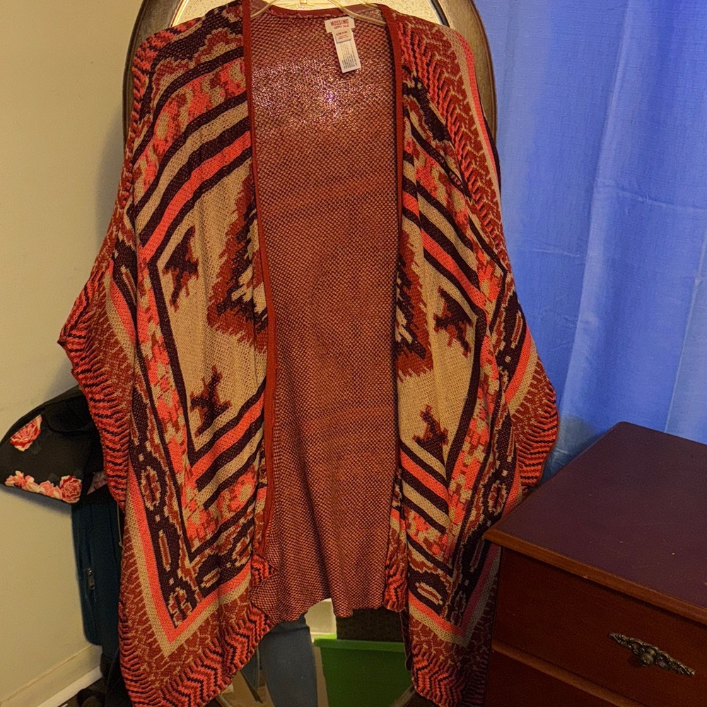 Mossimo Supply Co. Red and Cream Knit Cardigan